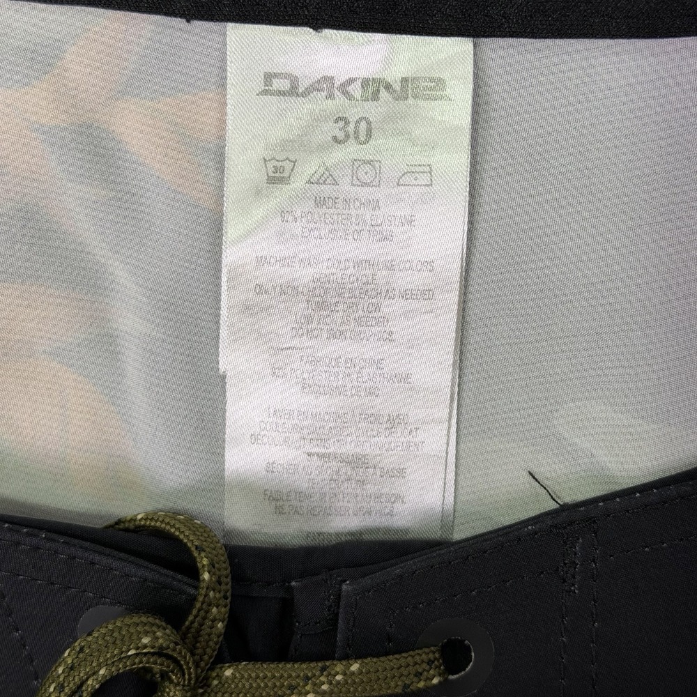 Dakine Board Shorts Mens 30 Black Hawaiian Floral Unlined Drawstring 9" Inseam - Picture 6 of 7